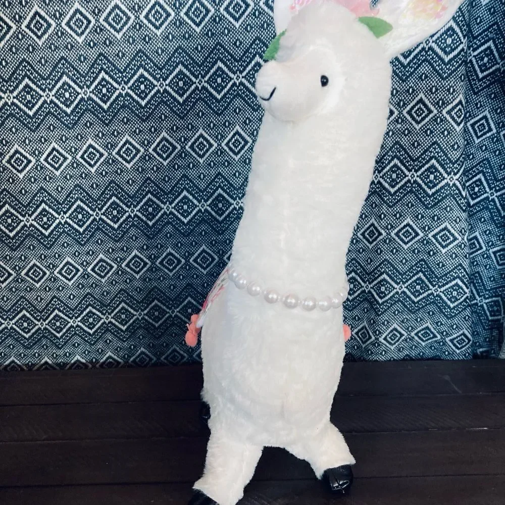 Plush Spring Llama Alpaca Stuffed Animal Decor Statue
